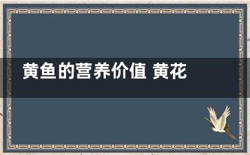 黄鱼的营养价值 黄花鱼来自的营养价值是什么？